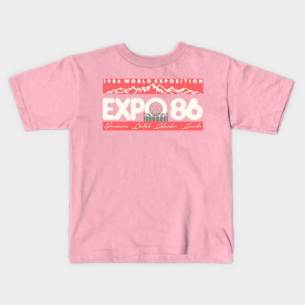 Retro Defunct Expo 86 World's Fair Vancouver Canada Kids T-Shirt by darklordpug